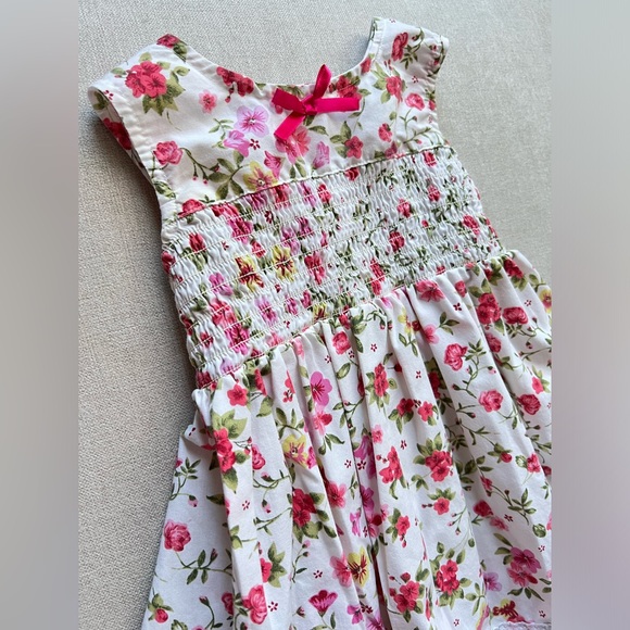 Blueberi Boulevard white floral dress 24 months pink ribbon EUC - Picture 6 of 6
